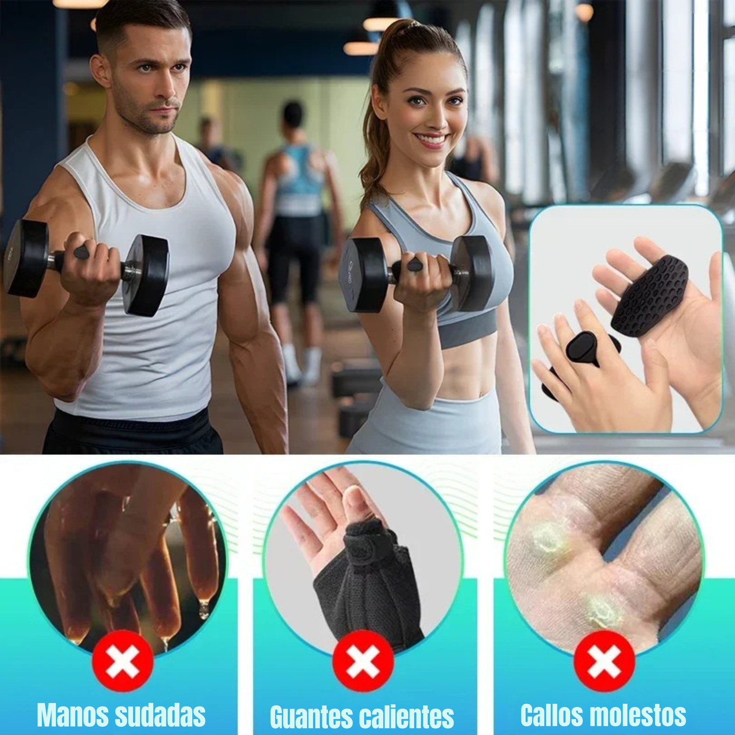 1 Par Agarres Fitness Antideslizantes